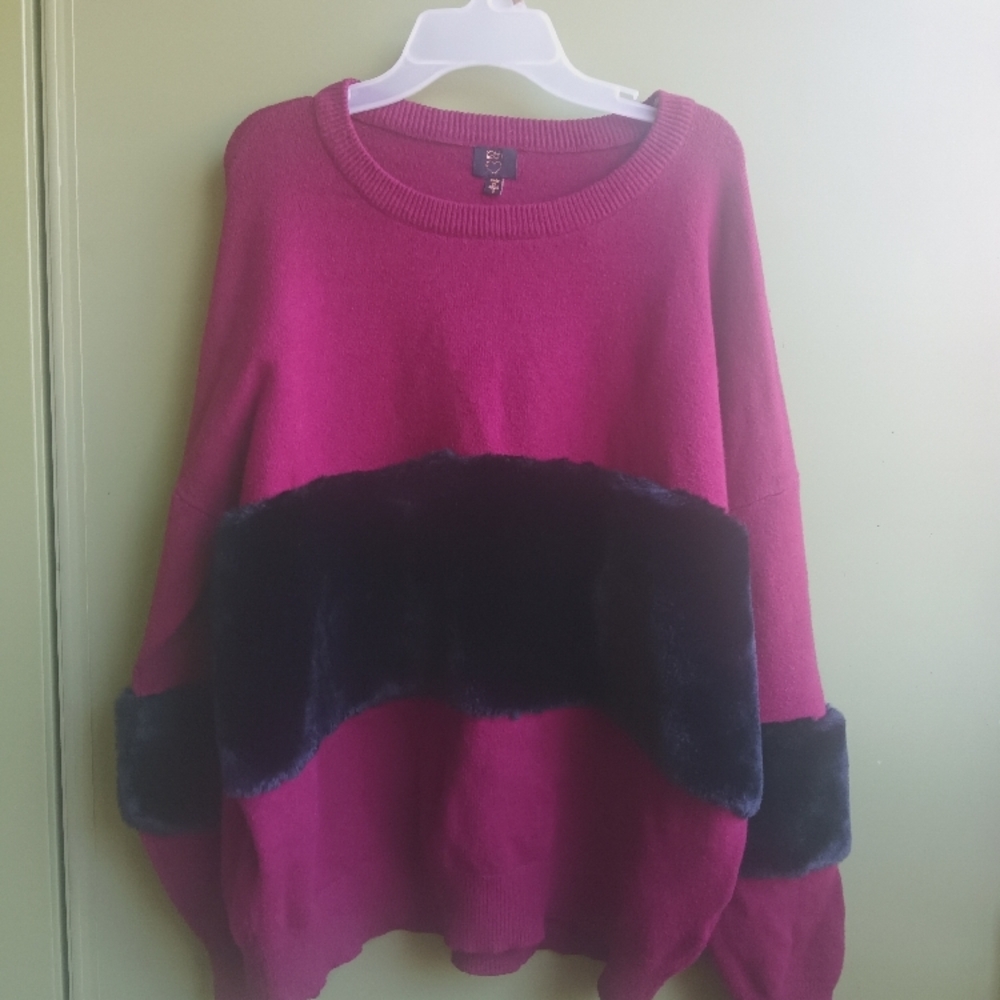 Women's Red Sweater with Black Accents